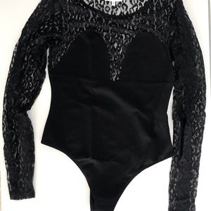 Black leopard bodysuit